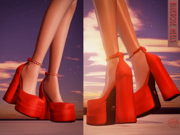 Alpha Bluerose Heels by bluerose-sims - The Sims 4 Custom Content