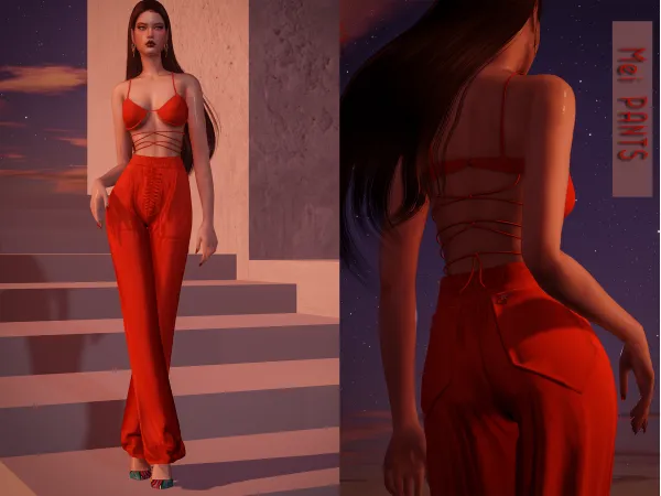 Alpha Mei Pants BRsims by bluerose-sims - The Sims 4 Custom Content