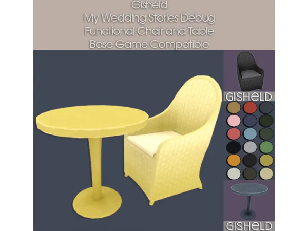 Maxis Match My Wedding Stories Functional Debug Chair And Table - The Sims 4 Custom Content