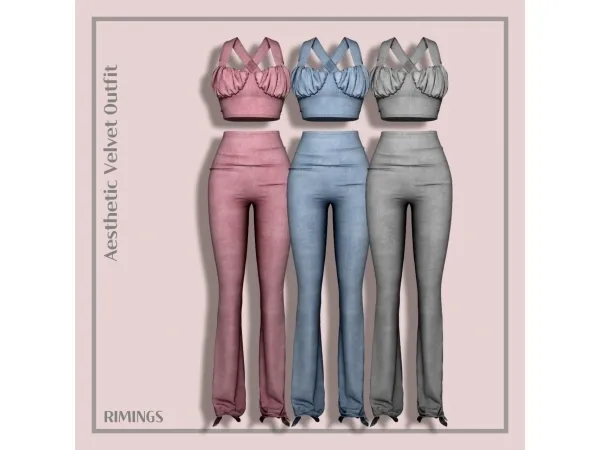 Alpha [RIMINGS] Aesthetic Velvet Outfit - The Sims 4 Custom Content
