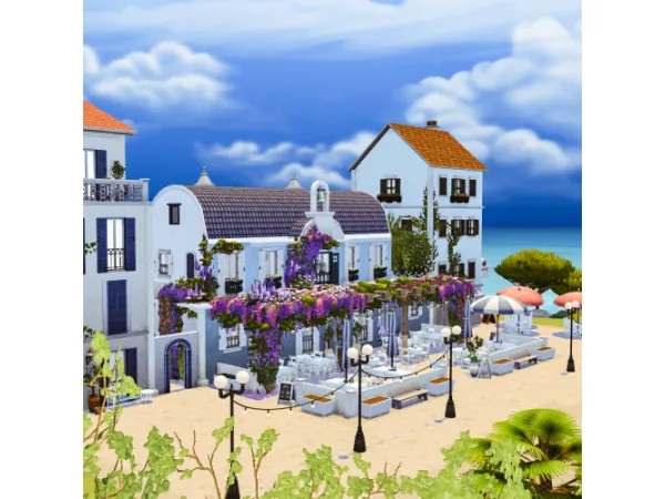 Maxis Match Mediterranean Restaurant - The Sims 4 Custom Content