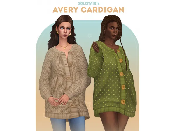 Maxis Match Avery Cardigan by Solistair - The Sims 4 Custom Content
