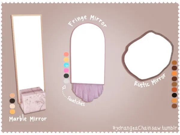 Alpha Floor Wall Mirrors ( ) by Hydrangea - The Sims 4 Custom Content