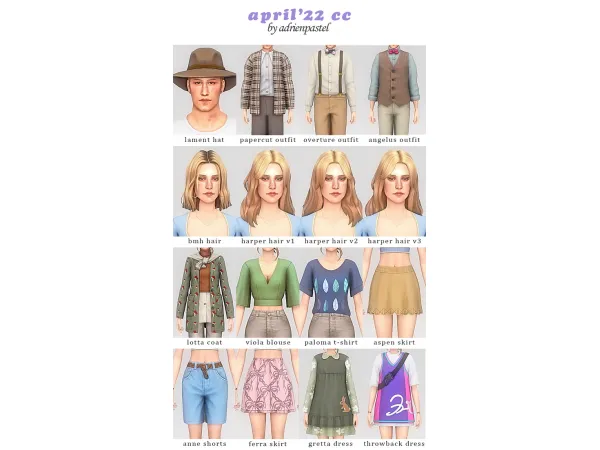Maxis Match April22 Releases by AdrienPastel - The Sims 4 Custom Content