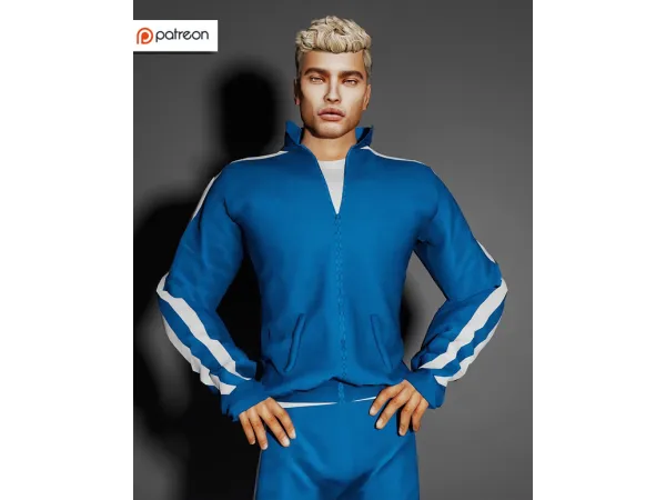 Alpha Goosebumps Set (MALE) Jacket Sweatpants by Camuflaje - The Sims 4 Custom Content