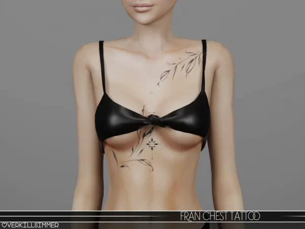 Mix Fran chest tattoo - The Sims 4 Custom Content
