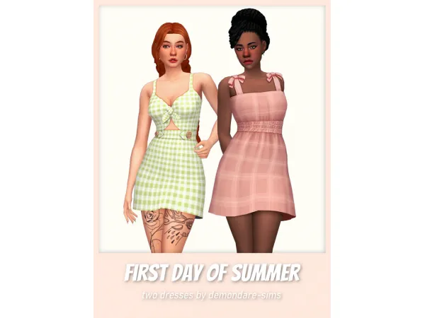 Maxis Match First Day of Summer a set of two dresses by demondare - The Sims 4 Custom Content