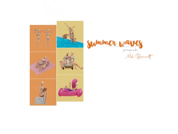 Alpha Summer Waves Posepack - The Sims 4 Custom Content