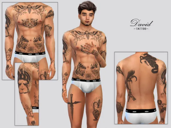Mix David Tattoo (Mick) by simsfinds - The Sims 4 Custom Content