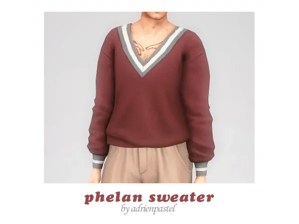 Maxis Match Phelan Sweater by adrienpastel - The Sims 4 Custom Content