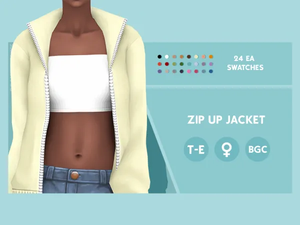 Maxis Match Zip Up Jacket by simcelebrity00 - The Sims 4 Custom Content