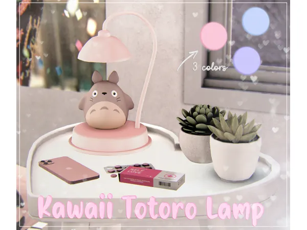 Maxis Match neriney Kawaii Totoro Lamp (Re Release) by neriney - The Sims 4 Custom Content