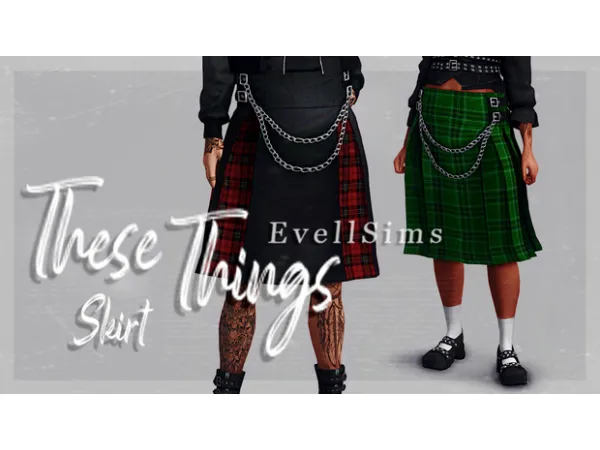 Alpha These Things Skirt by evellsims - The Sims 4 Custom Content