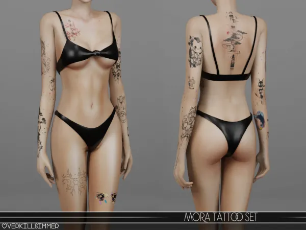 Mix Mora tattoo set - The Sims 4 Custom Content