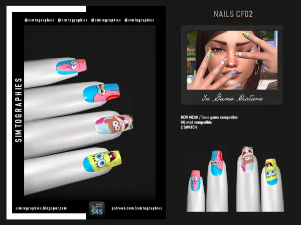 Mix Nails CF02 - The Sims 4 Custom Content