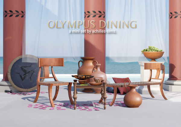Alpha OLYMPUS DINING MINI SET by simsfinds - The Sims 4 Custom Content