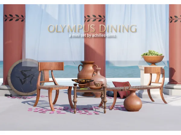 Alpha OLYMPUS DINING MINI SET - The Sims 4 Custom Content