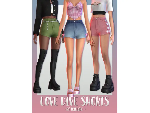 Maxis Match Love Dive Shorts by Trillyke - The Sims 4 Custom Content