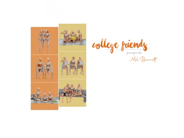 Maxis Match College Friends Posepack - The Sims 4 Custom Content