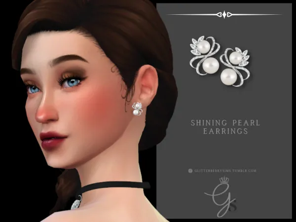 Mix Shining Pearl Earrings by Glitterberry Sims - The Sims 4 Custom Content