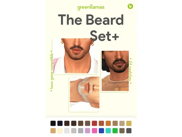 Maxis Match The Beard Set greenllamas - The Sims 4 Custom Content