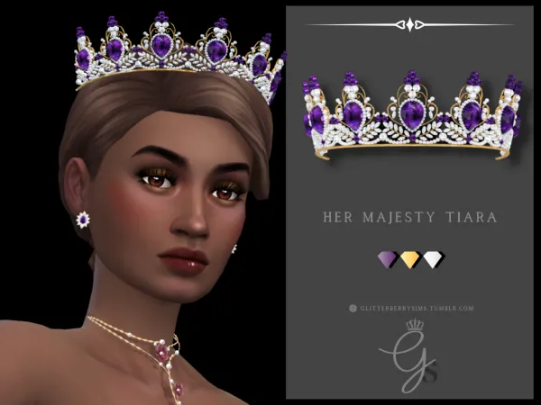 Mix Her Majesty Tiara by Glitterberry Sims - The Sims 4 Custom Content