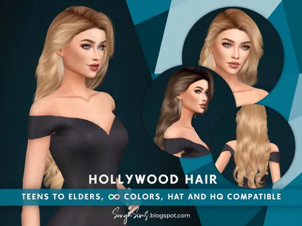 Alpha Hollywood Hair by sonyasims - The Sims 4 Custom Content