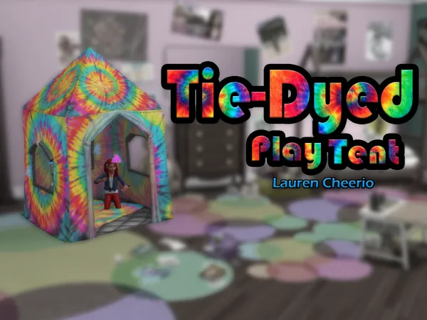 Maxis Match TieDyed Kids Play Tent by LaurenCheerio - The Sims 4 Custom Content