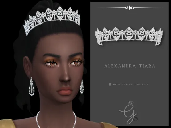 Mix Alexandra Tiara by Glitterberry Sims - The Sims 4 Custom Content