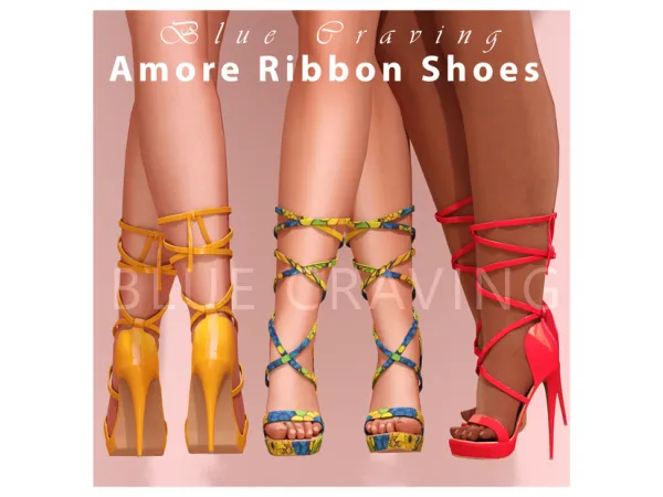 Alpha Blue Craving Amore Shoes - The Sims 4 Custom Content