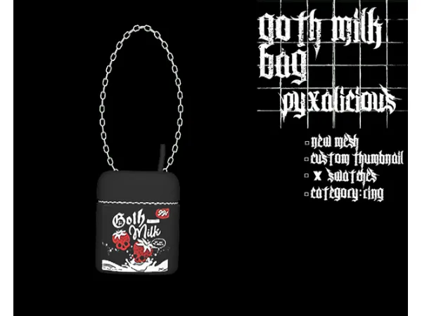 Alpha gothmilk bag by pyx_s4 - The Sims 4 Custom Content