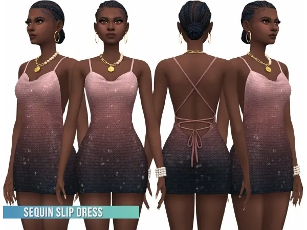 Maxis Match Sequin Slip Dress - The Sims 4 Custom Content