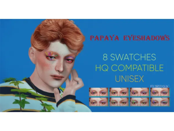Maxis Match Papaya EyeShadows by BRIANSAC - The Sims 4 Custom Content