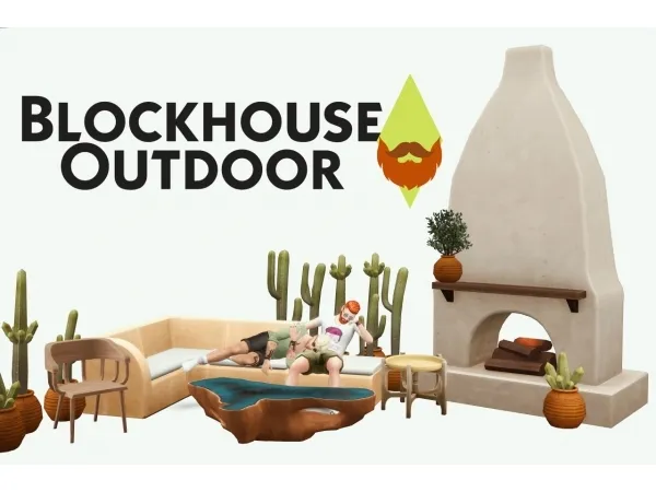 Maxis Match Blockhouse Outdoor by Kiwisim4 - The Sims 4 Custom Content