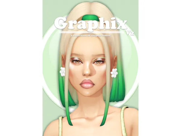 Mix GRAPHIX V2 a collection of graphic liners by Lady Simmer - The Sims 4 Custom Content