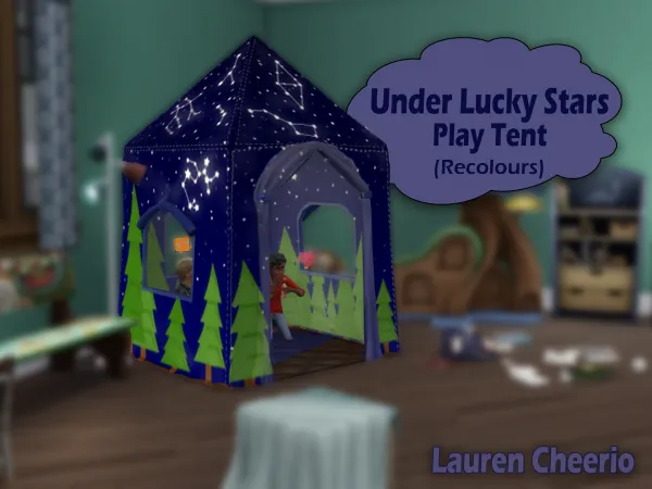 Maxis Match Under Lucky Stars Kid's Play Tent (recolours) by Lauren_Cheerio - The Sims 4 Custom Content