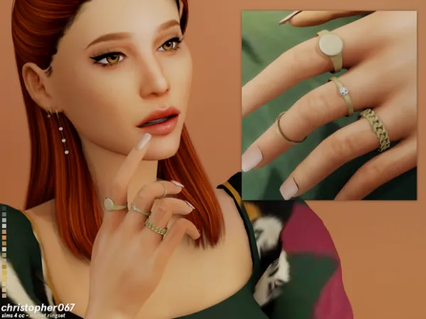 Mix Monet Ringset by christopher067 - The Sims 4 Custom Content