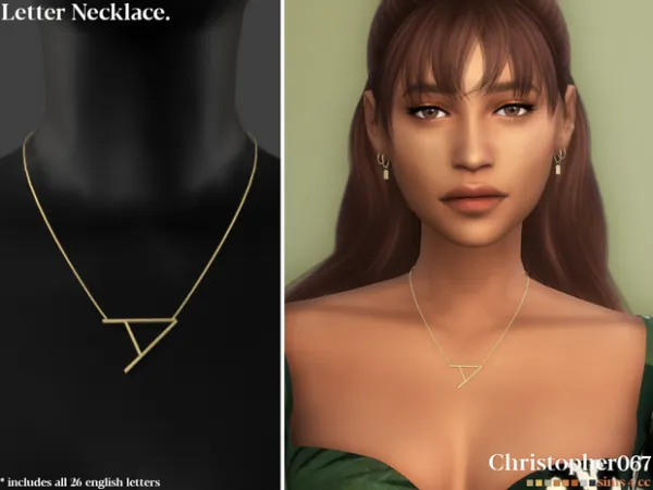 Maxis Match Letter Necklaces by christopher067 - The Sims 4 Custom Content