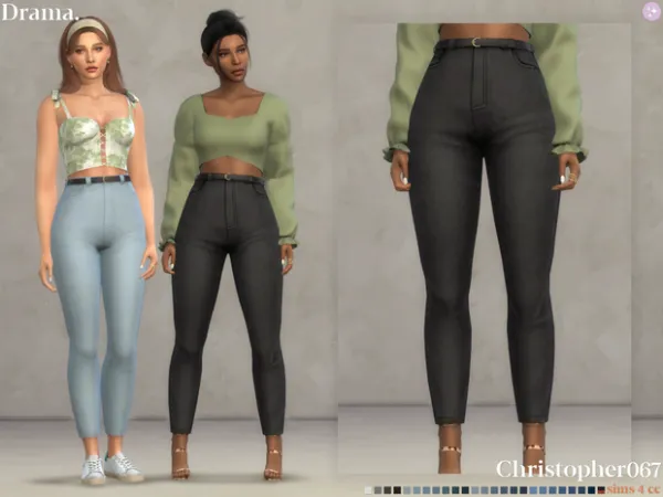 Maxis Match Drama Jeans Weekend Top by christopher067 - The Sims 4 Custom Content