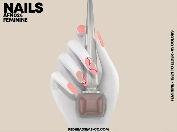 Alpha AF NAILS N024 - The Sims 4 Custom Content