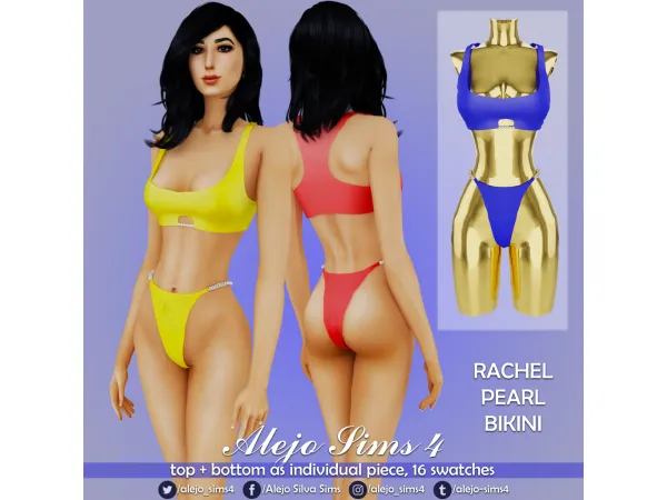 Alpha Rachel Pearl Bikini - The Sims 4 Custom Content