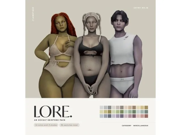 Mix lore an occult skintone pack by lamatisse - The Sims 4 Custom Content