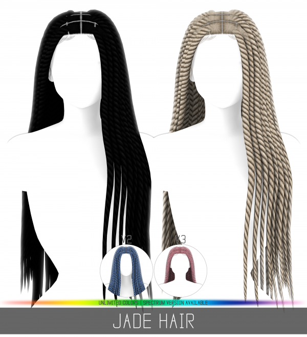 Alpha JADE HAIR by simsfinds - The Sims 4 Custom Content