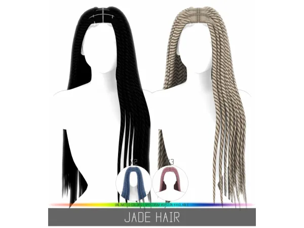 Alpha JADE HAIR - The Sims 4 Custom Content