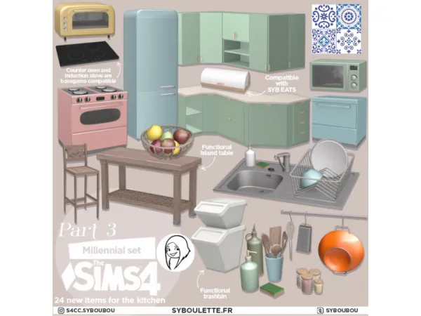 Alpha Millennial part 3 The Kitchen - The Sims 4 Custom Content