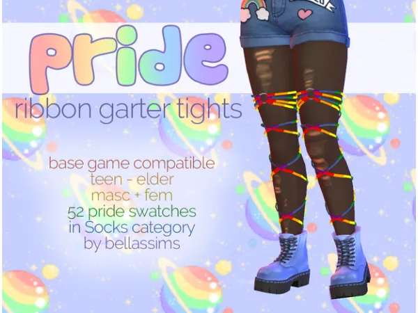 Maxis Match Pride Garter Tights by Bellassims - The Sims 4 Custom Content