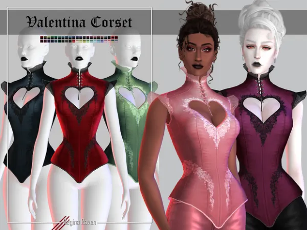 Alpha Valentina Corset by Regina Raven - The Sims 4 Custom Content