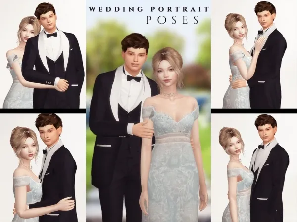 Mix Wedding Portrait Poses - The Sims 4 Custom Content