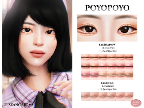Alpha [poyopoyo] Ulzzang Set n2 Makeup Set 9 - The Sims 4 Custom Content