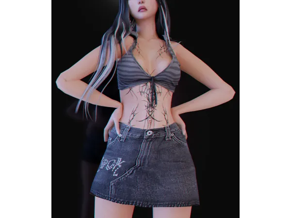 Alpha Y2K Outfit - The Sims 4 Custom Content